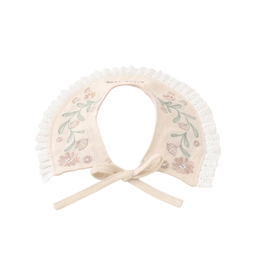 Flower Embroidered Frill Collar