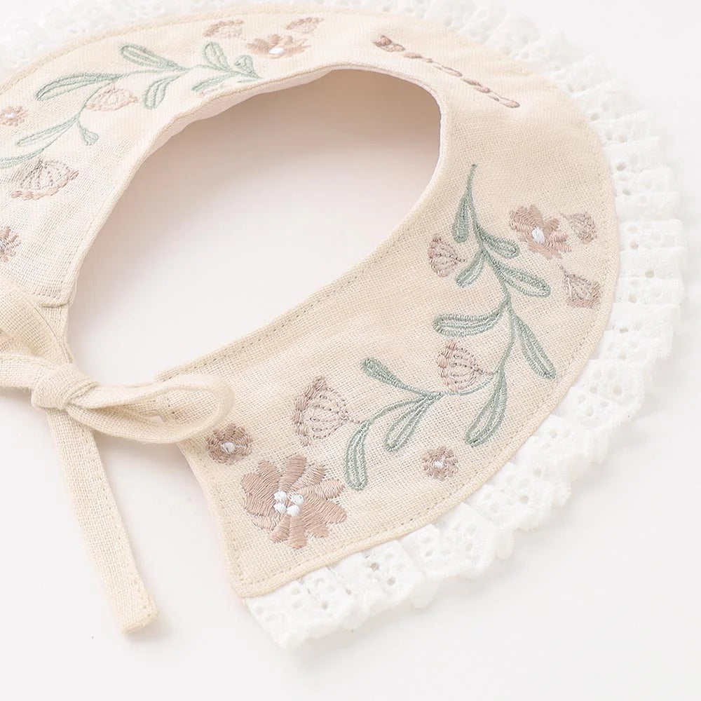 Flower Embroidered Frill Collar