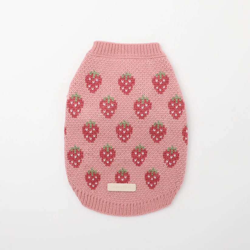 Strawberry Print Knit Top