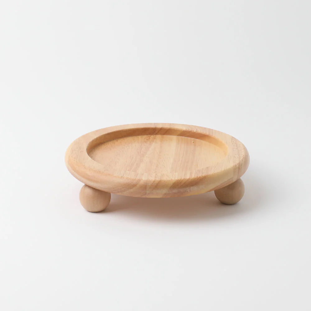 Wood Ball Base Single Food Bowl - 2 Colors