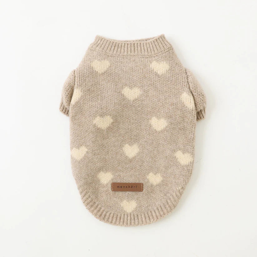 Heart-Patterned Jacquard Knit Top