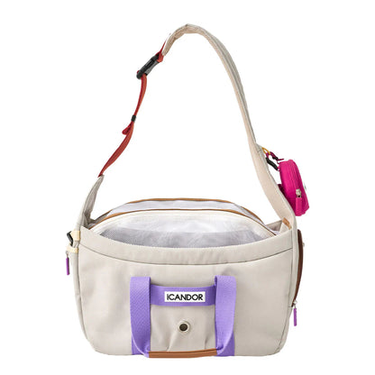 Peek-a-Boo Pet Sling Bag (Plum Gray)