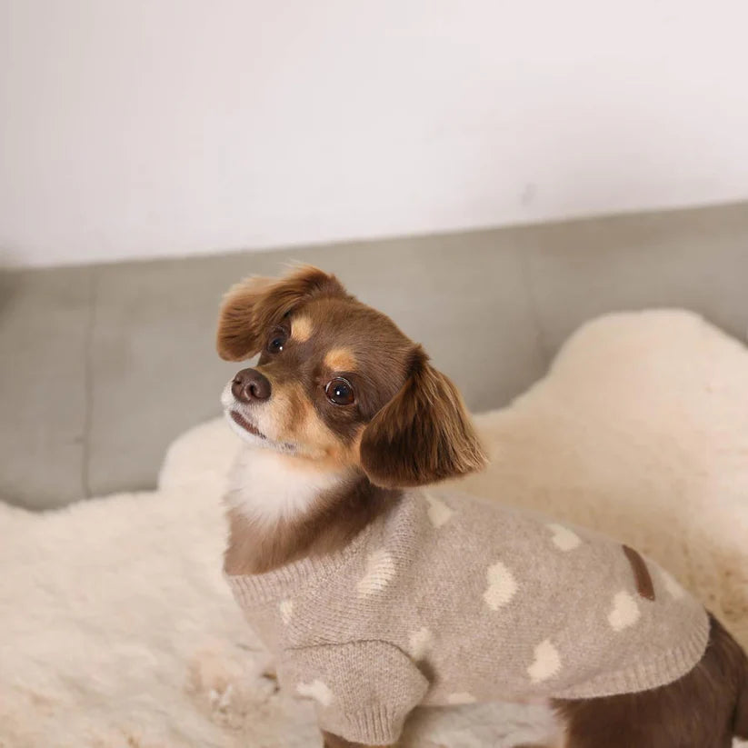 Heart-Patterned Jacquard Knit Top