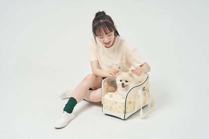 Large Windy Bag - Deep Green w/ Yellow Bear Cushion