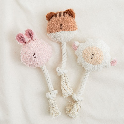 BonBon Green Furry Friends Rope Tug Toy - 3 Designs