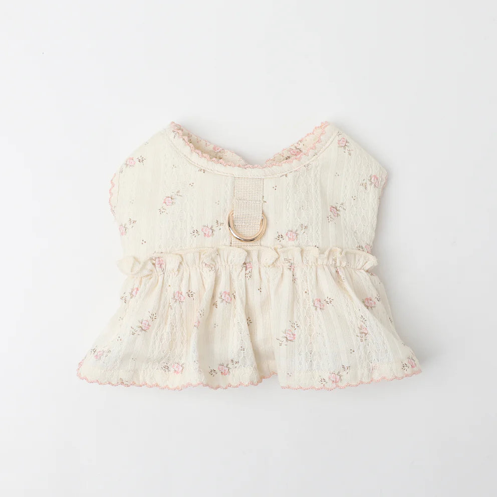 Floral Print Frill Top Style Harness + Leash Set
