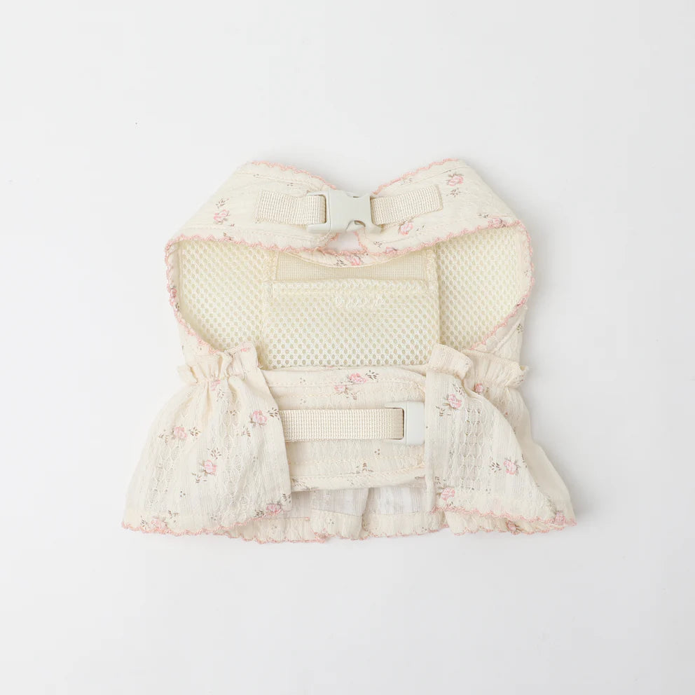 Floral Print Frill Top Style Harness + Leash Set