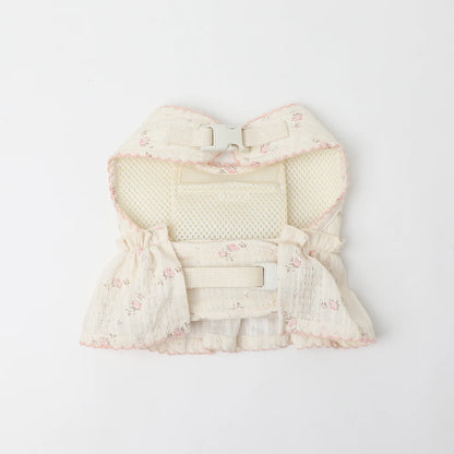 Floral Print Frill Top Style Harness + Leash Set