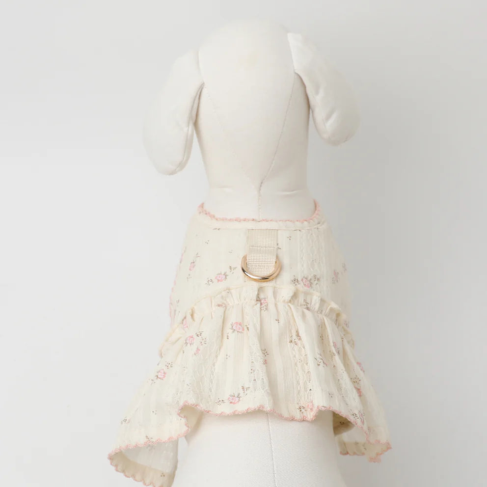 Floral Print Frill Top Style Harness + Leash Set