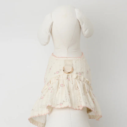 Floral Print Frill Top Style Harness + Leash Set