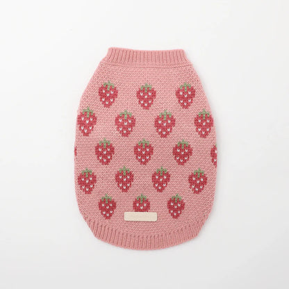 Strawberry Print Knit Top