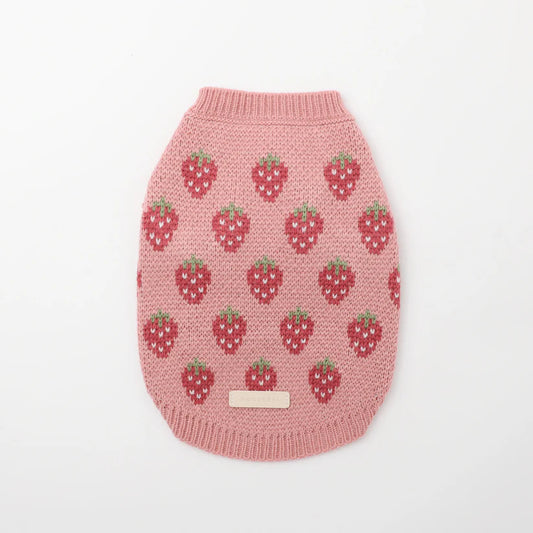 Strawberry Print Knit Top