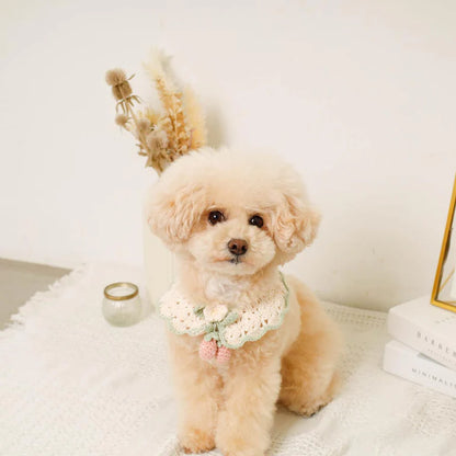 Strawberry Motif Hand-Knitted Collar