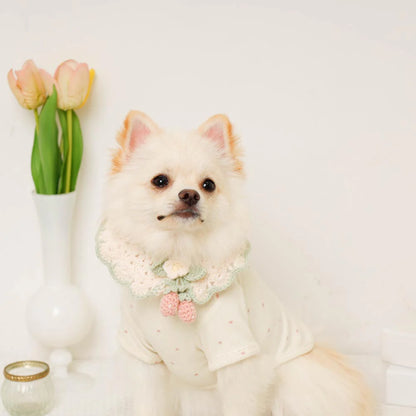Strawberry Motif Hand-Knitted Collar