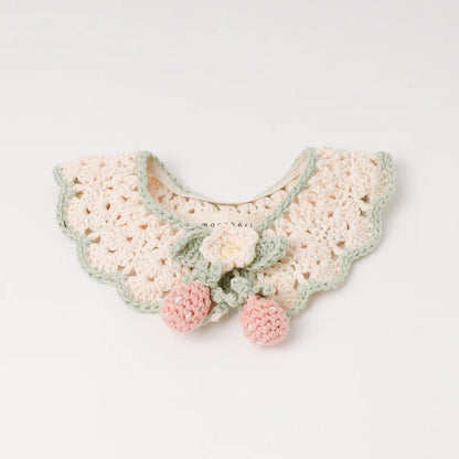 Strawberry Motif Hand-Knitted Collar