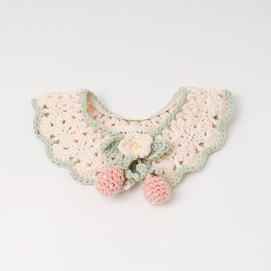 Strawberry Motif Hand-Knitted Collar