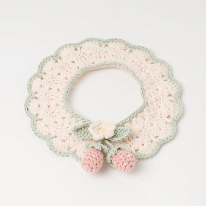 Strawberry Motif Hand-Knitted Collar