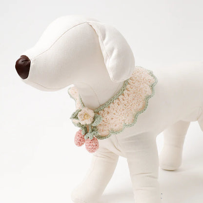 Strawberry Motif Hand-Knitted Collar
