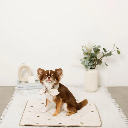 Dog Pattern Embroidered Quilted Mat
