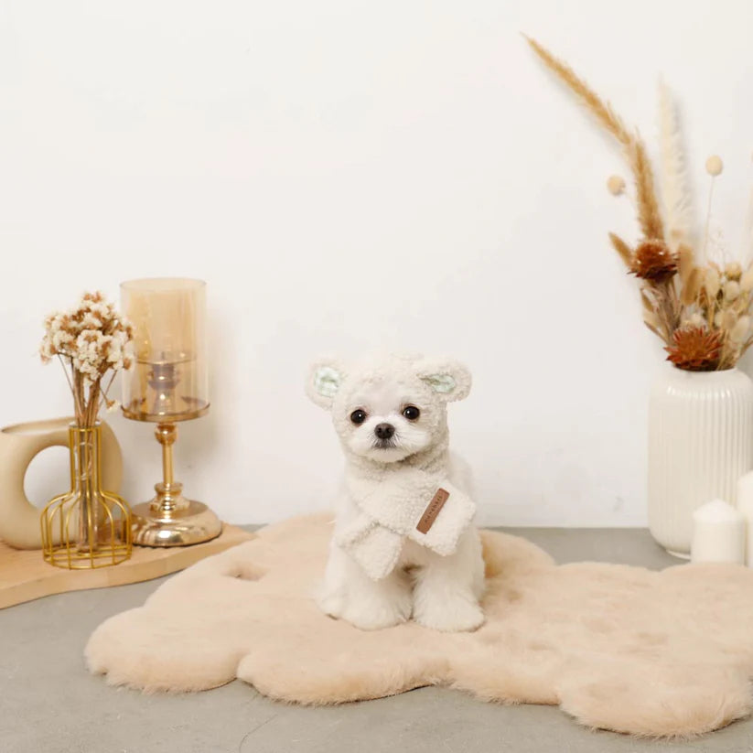 Beige Bear Hooded Scarf