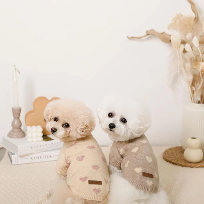 Heart-Patterned Jacquard Knit Top